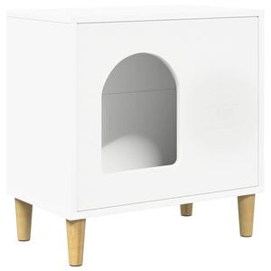 vidaXL Katt Hus Hvit 51 x 30 x 52 cm Konstruert tre