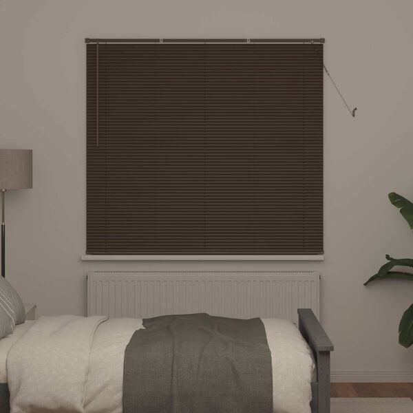 vidaXL Venetiansk persienne M&oslash;rk Brun med M&oslash;nster 150 x 130 cm PVC