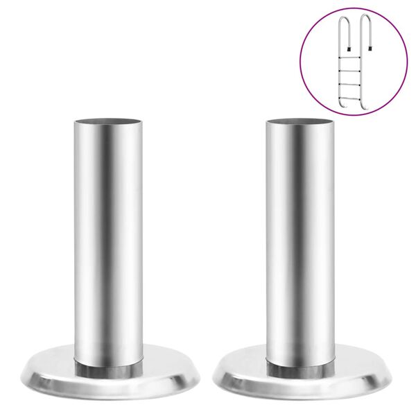 vidaXL Rekkverksbraketter til bassengstige 2 stk 304 rustfritt stål