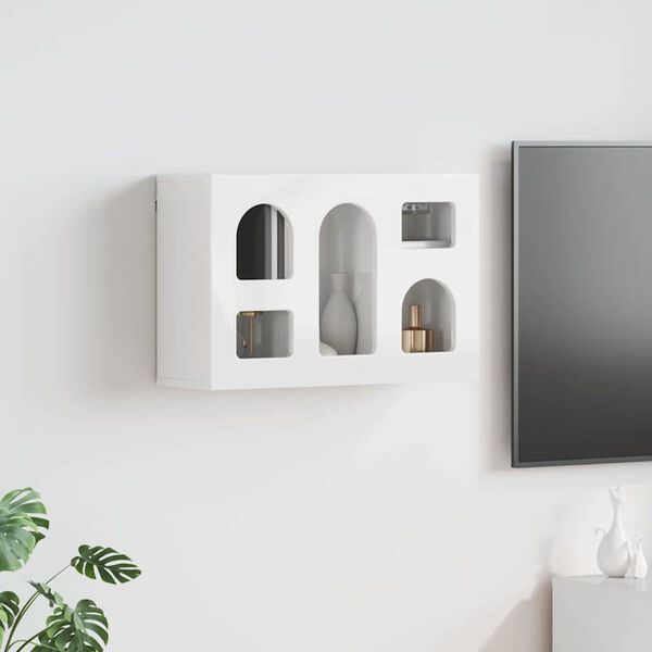 vidaXL Hengende skap H&oslash;yglanset hvit 60 x 20 x 40 cm Konstruert tre