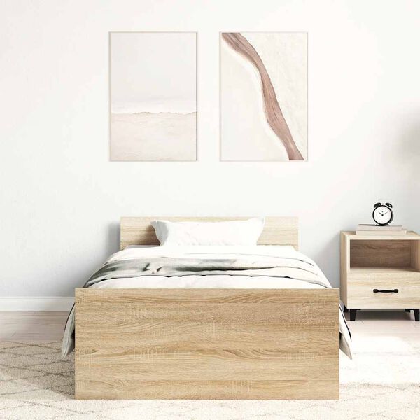 vidaXL Sengeramme uten madrass sonoma eik 100x200 cm konstruert tre