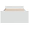 vidaXL Sengeramme med skuffer hvit 100x200 cm konstruert tre