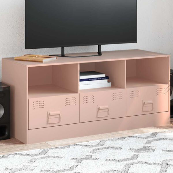 vidaXL TV-benk rosa 99x39x44 cm st&aring;l