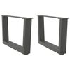vidaXL Salongbordben V-formet 2 stk antrasitt 60 x (30-31,3) cm st&aring;l