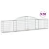 vidaXL Gabionkurver buede 20 stk 300x30x60/80 cm galvanisert jern