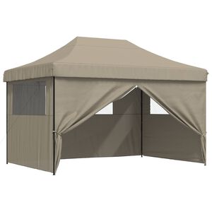 vidaXL Partytelt 279 x 410 x 315 cm Gr&aring;brun Oxford Stoff