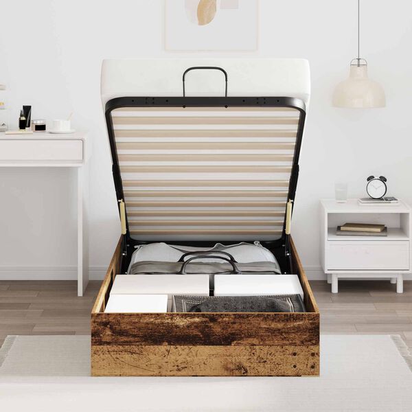 vidaXL Ottoman sengeramme Gammelt tre 80,5 x 200 cm Konstruert tre