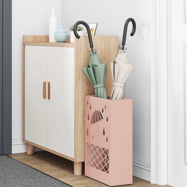 vidaXL Parasollstativ med lagring Rosa 28 x 12 x 41 cm Stål