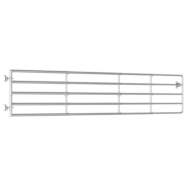 vidaXL 5 Jordeport st&aring;l (150-400)x90 cm s&oslash;lv