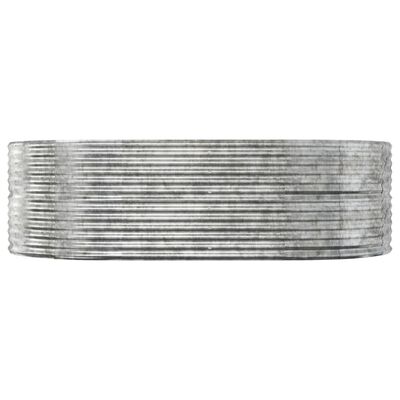 vidaXL Plantekasse sølv 212x140x68 cm pulverlakkert stål