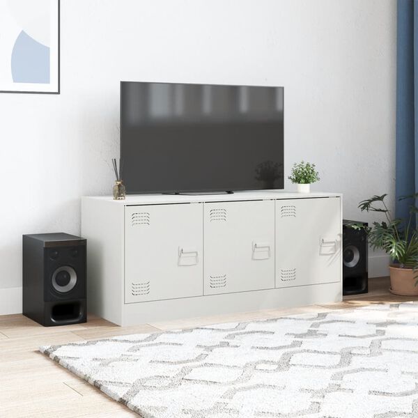 vidaXL TV-benk hvit 99x39x44 cm st&aring;l