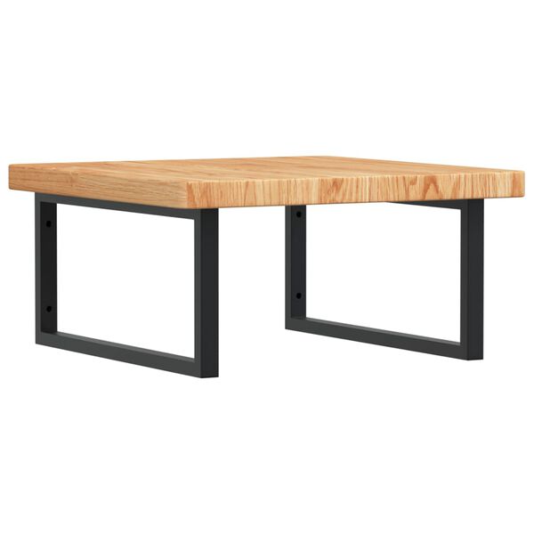 vidaXL Servanthylle veggmontert st&aring;l og heltre eik