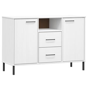 vidaXL Skjenk med metallben hvit 113x40x77 cm heltre OSLO