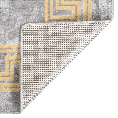vidaXL Vaskbart teppe 120x180 cm grå sklisikker