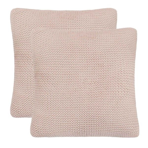 vidaXL Kastpute Basketweave med pute 2 pcs Rosa 45 x 45 cm Bomull
