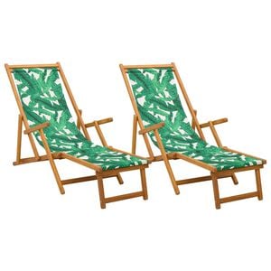 vidaXL Sammenleggbar solstol 2 pcs 3 Posisjon Solid Eucalyptus Tre