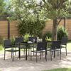 vidaXL Hage Spisegruppe 7 pcs Svart PE Rattan