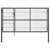 vidaXL Hageport med stolper st&aring;l 350x140 cm antrasitt