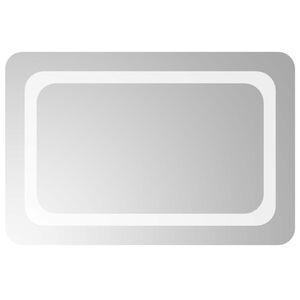 vidaXL LED Badevindu med speil Gjennomsiktig 60 x 40 cm herdet glass