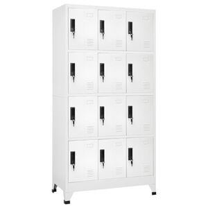 vidaXL Oppbevaringsskap hvit 90x45x180 cm st&aring;l
