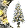 vidaXL Flokket mini-juletre 120 cm 100 LED-lys Varmhvit PVC