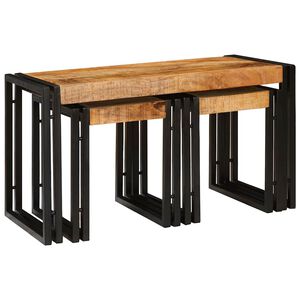 vidaXL Nesting Bord 3 stk. Brun og svart 82 x 40 x 45 cm