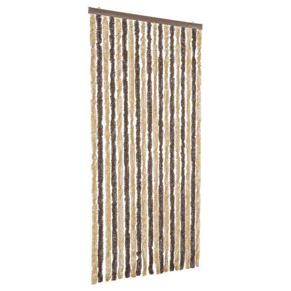 vidaXL Fluegardin m&oslash;rkebrun og beige 56x185 cm chenille