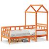 vidaXL Dagsengs med tak voksbrun 90x200 cm heltre furu