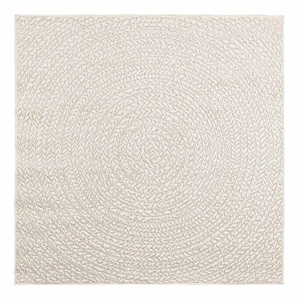 vidaXL Teppe ZIZUR kremhvit 120x120cm jute-utseende innend&oslash;rs&utend&oslash;rs