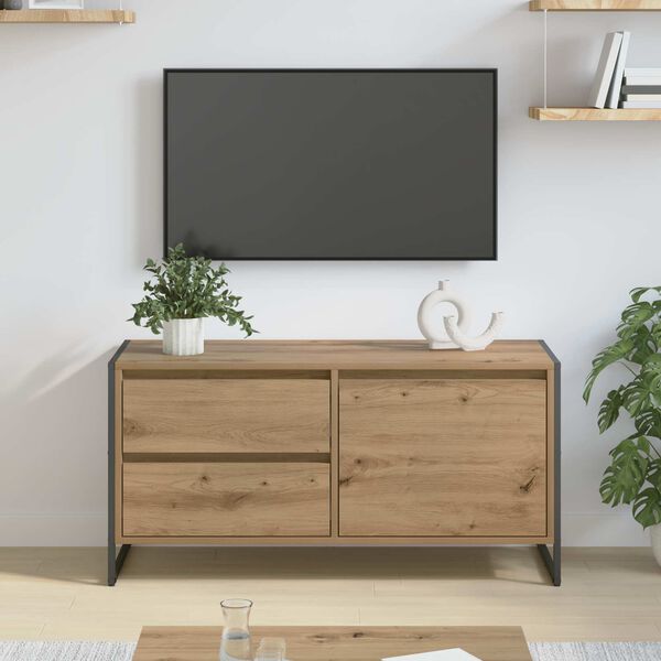 vidaXL TV-skap Kunstnerisk Eik 100 x 36 x 49.5 cm Konstruert tre