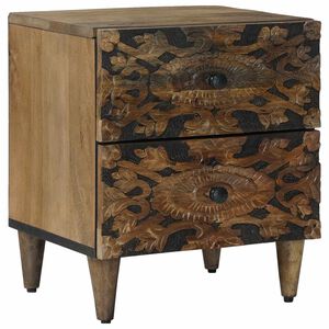 vidaXL Nattbordskap med skuff Brun 40 x 33,5 x 46 cm Massiv mango tre