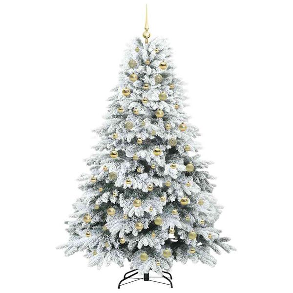 vidaXL Kunstig juletre med 300 LED med stativ Hvit 180 cm PE og PVC