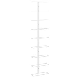 vidaXL Veggmontert vinstativ for 9 flasker hvit jern