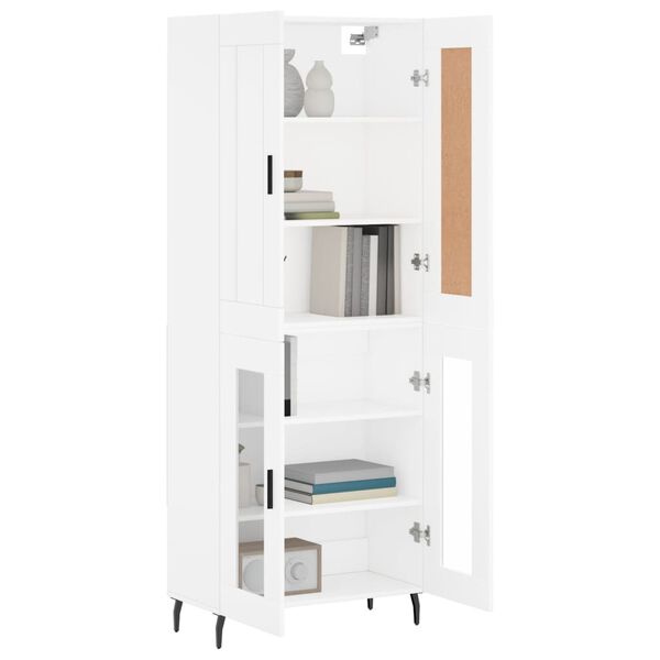 vidaXL Highboard hvit 69,5x34x180 cm konstruert tre