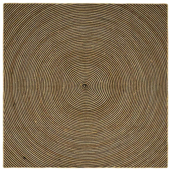 vidaXL Teppe Naturlig og svart 240 x 240 cm Jute