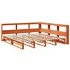 vidaXL Seng med bokhylle uten madrass voksbrun 180x200 cm heltre furu