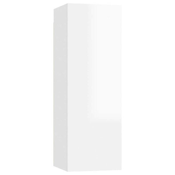 vidaXL TV-benk h&oslash;yglans hvit 30,5x30x90 cm konstruert tre