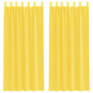 vidaXL Voile gardiner med stanglommer 2 stk gul