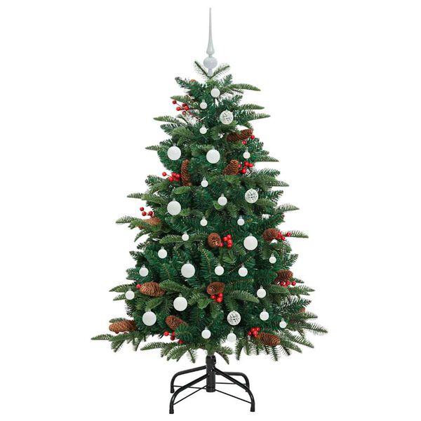 vidaXL Kunstig juletre med 150 LED gr&oslash;nn 150 cm PVC og Metall og Plast