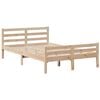 vidaXL Seng med bokhylle uten madrass 135x190 cm heltre furu