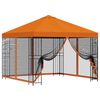 vidaXL Hagepaviljong med sidevegger 3 x 3 m Oransje Polyester og st&aring;l