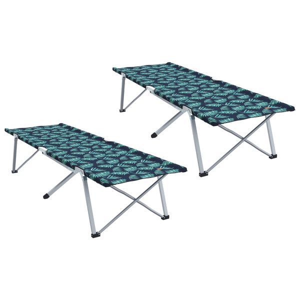 vidaXL Sammenleggbar camping seng 2 pcs Skog 194 x 62.5 x 42.5 cm