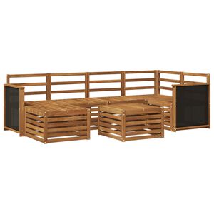 vidaXL Seksjonssofa Sett 6 pcs Naturlig Solid akasietre