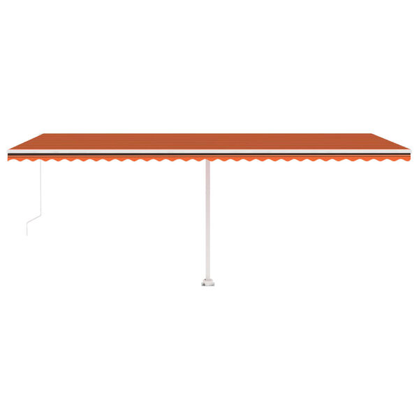 vidaXL Manuell uttrekkbar markise med LED 600x350 cm oransje og brun