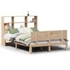 vidaXL Seng med bokhylle uten madrass 140x190 cm heltre furu
