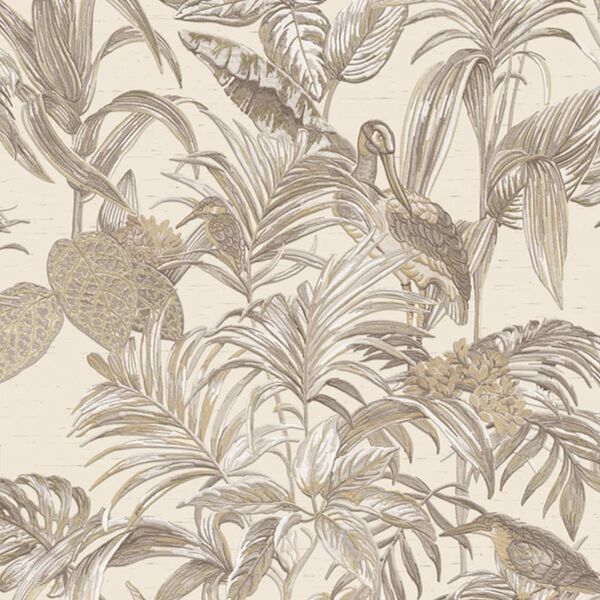 DUTCH WALLCOVERINGS Veggpanel Bird-of-Paradise kremhvit