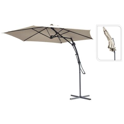 ProGarden Hengende parasoll gråbrun 300 cm