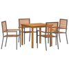 vidaXL Hage Spisegruppe 5 pcs Grå Poly rattan