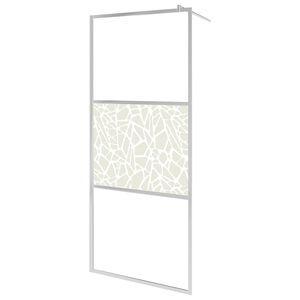 vidaXL Dusjskjermer S&oslash;lv 90 x 195 cm Glass og Aluminium