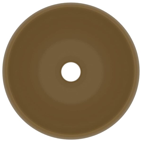 vidaXL Luksuri&oslash;s servant rund matt kremhvit 40x15 cm keramisk